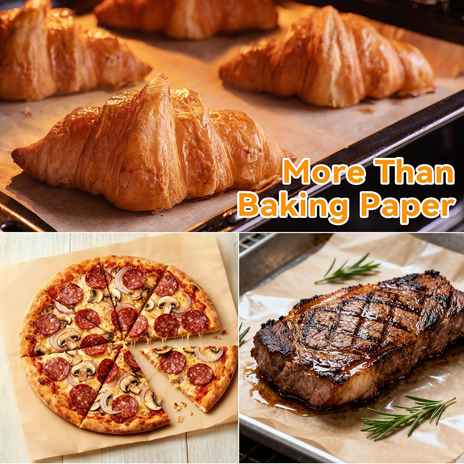 220pcs 6x6in Unbleached Parchment Paper Sheets Squares for baking, Small Precut Brown Non-Stick Baking Parchment Hamburger Patty Paper Liners for Oven, Bread, Cakes, Airfryer Liners - Image 3