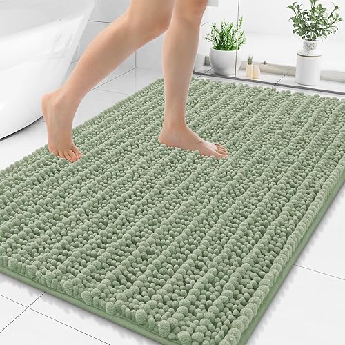 Miniatura 106 de Smiry Alfombras de Baño 24 x 16 pulgadas, Tapetes de Baño de Chenilla Extra Suaves y Absorbentes, Respaldo de Goma Antideslizante, Lavable a Azul