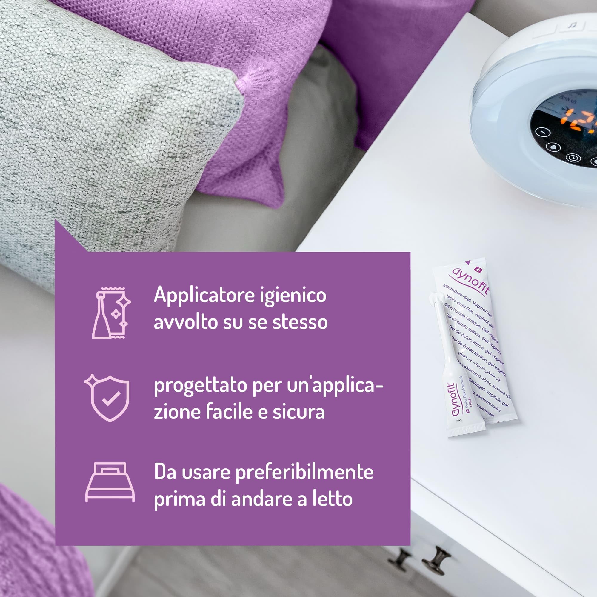 Gel vaginal hidratante Gynofit - Alivia la sequedad vaginal - Mejora la flora vaginal para mayor facilidad y comodidad - Aplicador higiénico - Gel vaginal sin hormonas ni perfume (12 unidades)
