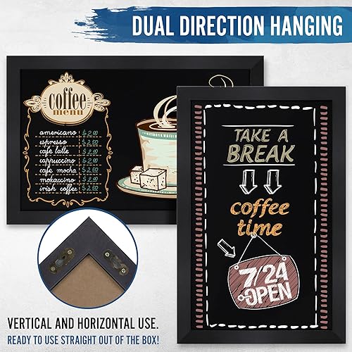 Miniatura 3 de HBCY Creations Pizarra rústica magnética de pared negra, tamaño extra grande 24.0 x 36 pulgadas, pizarra decorativa enmarcada  ideal para decoración