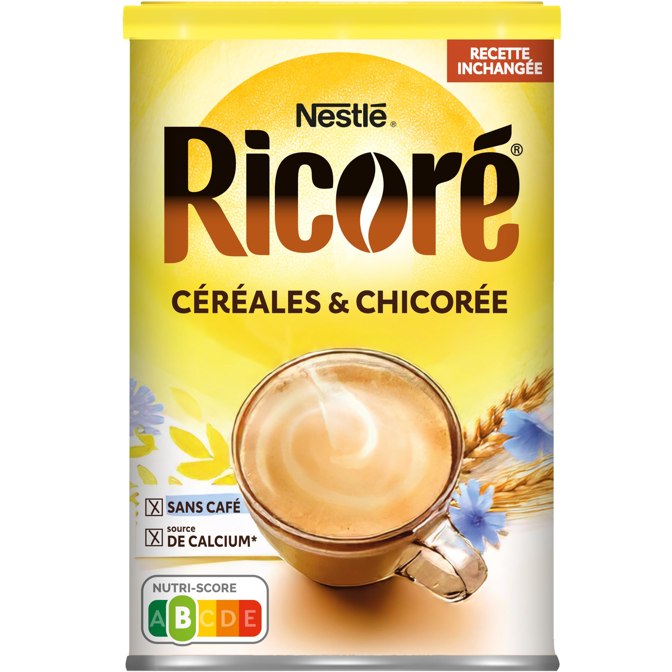 RICORÉ aux céréales, Chicorée & Céréales solubles, Boîte 250g - Pack de 6 Boites