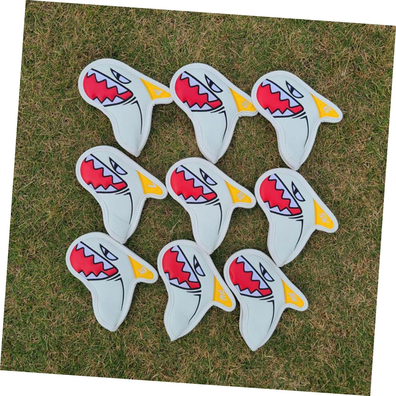 9Pcs Golf Iron Head Covers White Putter Covers Golf Accessories for Iron Sets Sports Outdoor Use