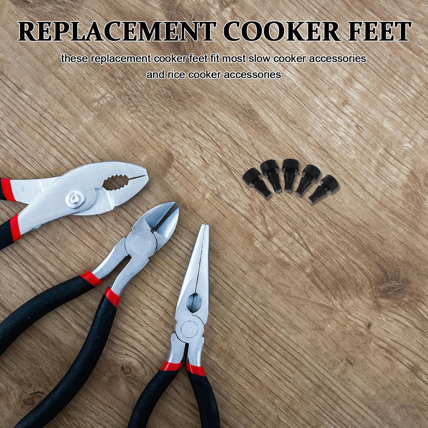 30pcs Black Silicone Slow Cooker Feet Replacement for Kitchen Appliances