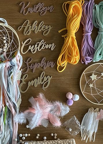 Miniatura 7 de Atrapasueños de regalo con nombre personalizado para niñas, decoración de dormitorio personalizada para colgar en la pared para bebé, regalo único