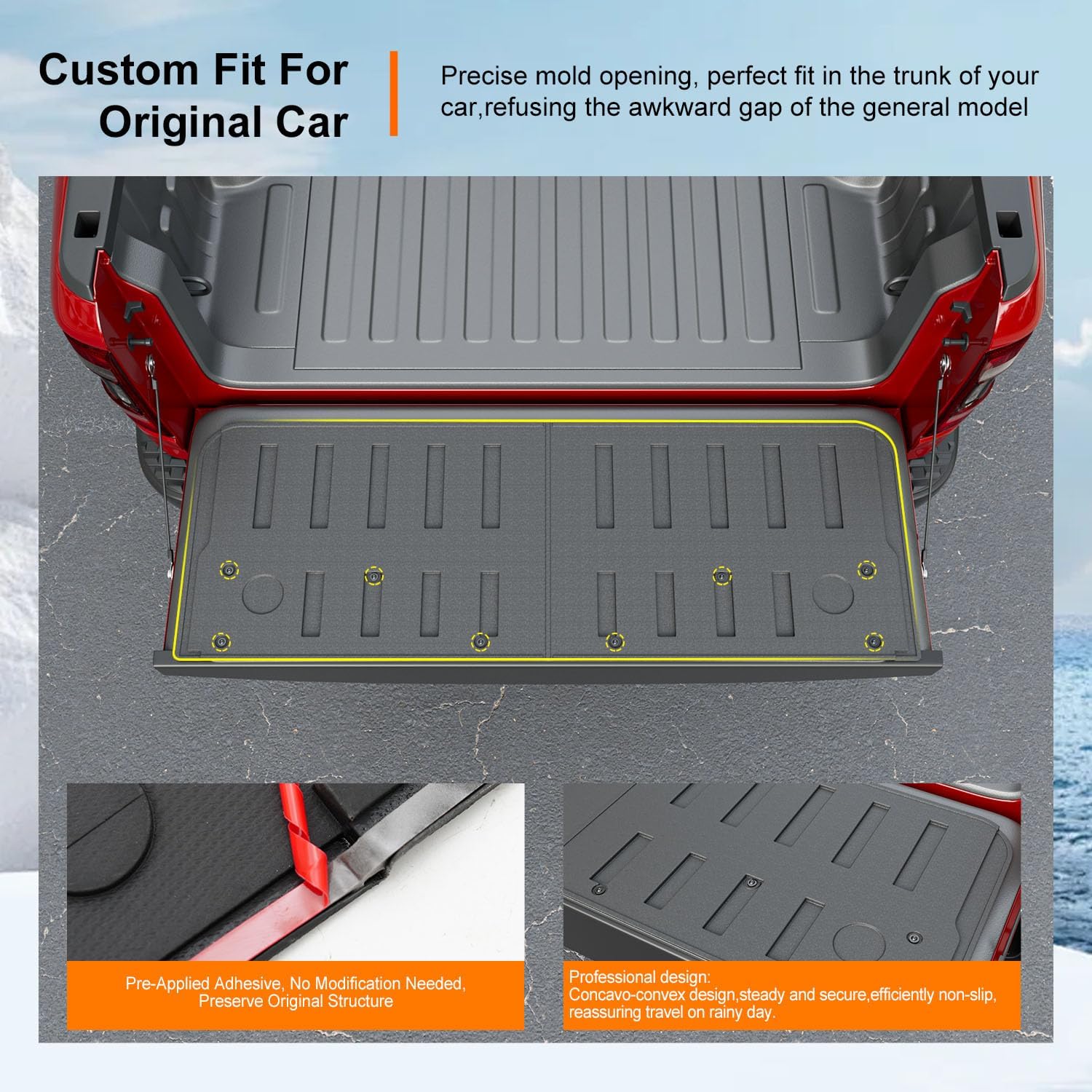 powoq Tailgate Mat Compatible with 2019-2026 Dodge Ram 1500 Tailgate Protector Tailgate Liner TPE Replacement for 2019-2026 Dodge Ram 1500 Accessories(Tailgate Mat)