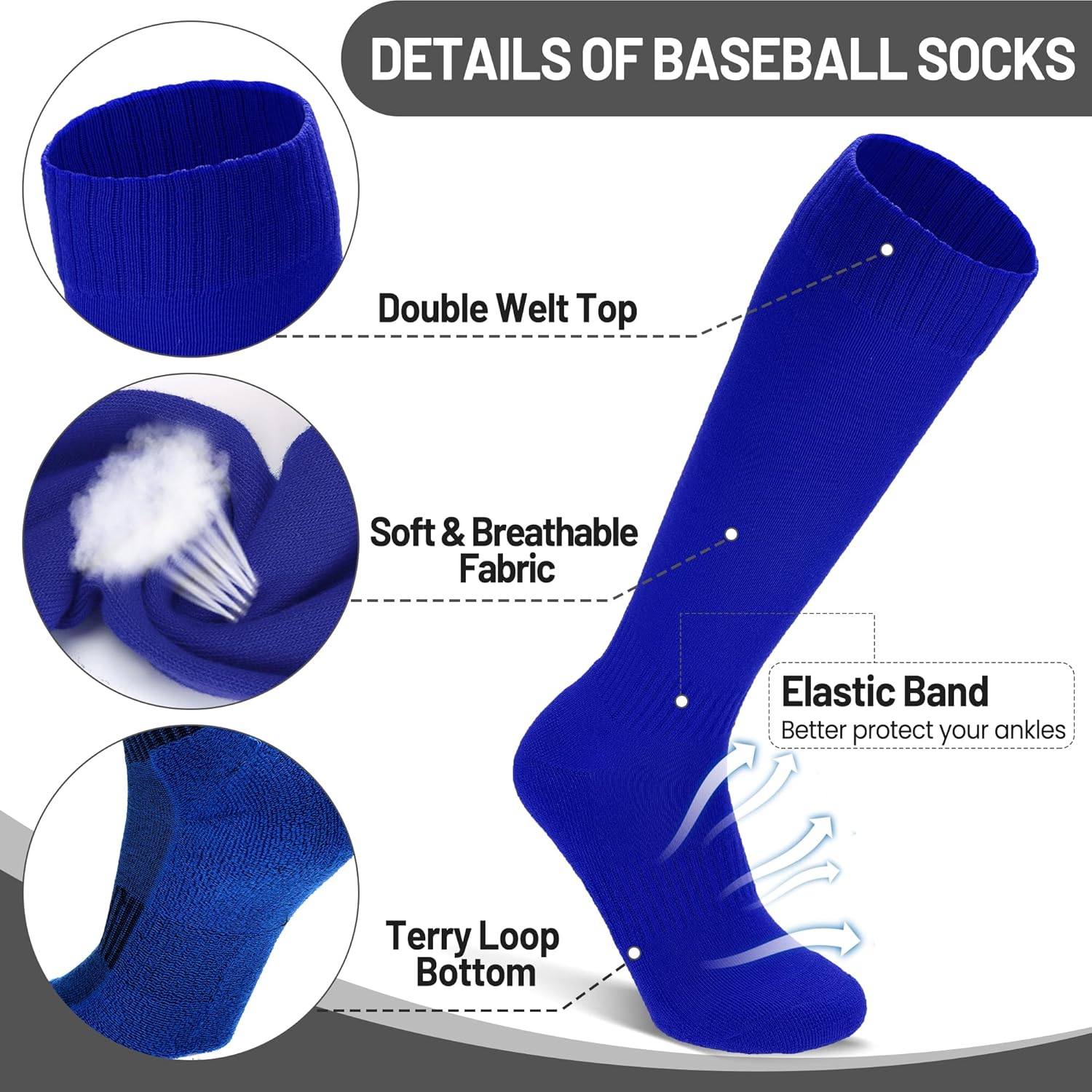 Ultrafun Baseball/Softball Socks and Belt Combo Set for Kids Youth Adult - Image 5