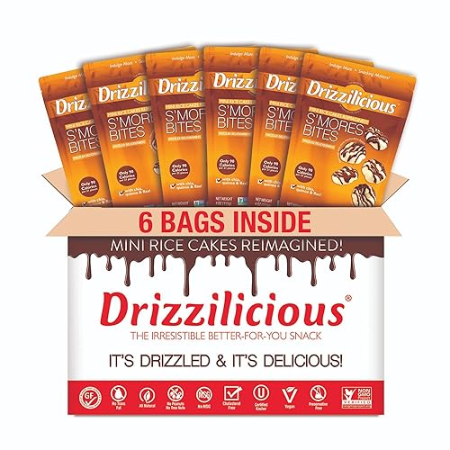 Miniatura 3 de Drizzilicious Mini Rice Cakes S'mores - Patatas fritas de arroz, aperitivo saludable para adultos y niños, pasteles de arroz saborizados, veganos