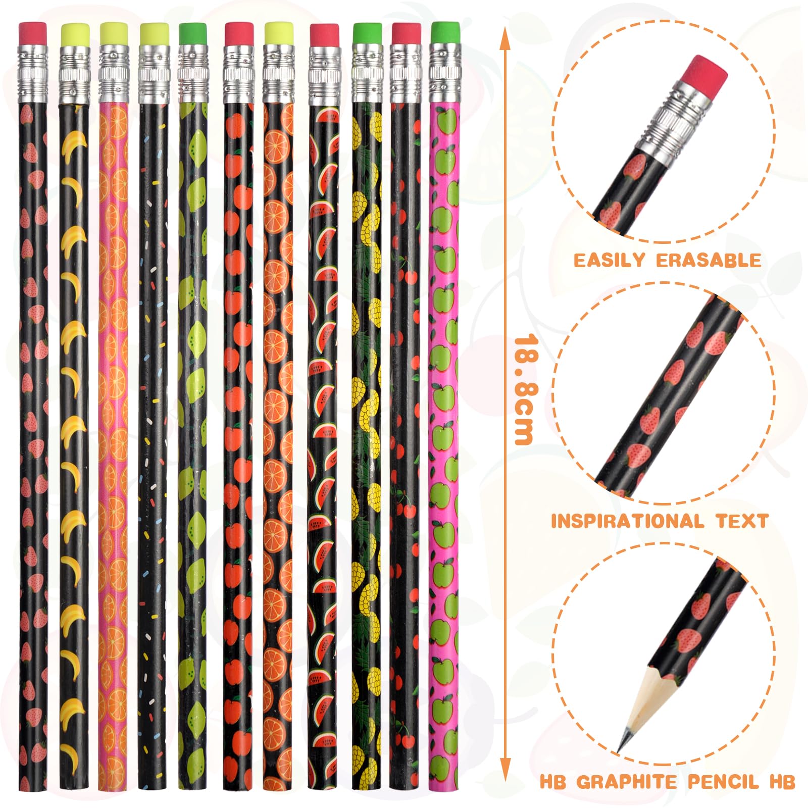 Vicloon Matite Profumate HB Grafite 32pcs con Gomma per Scuola Ufficio Disegno