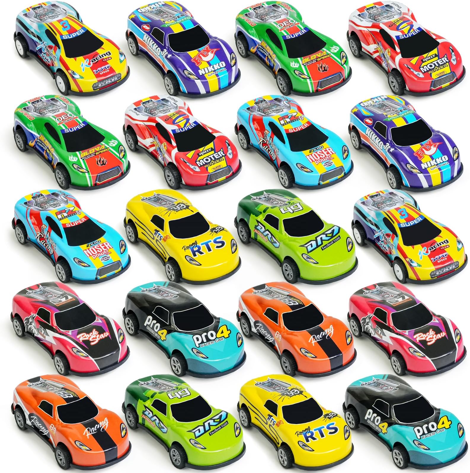 20 Pack 3.4 Inch Metal Pull Back Toy Cars, Toys for Boys Girls Toddlers 3,4,5,6.7 Years Old, Party Favors Cars, Race Cars Vehicles,Goodie Bag Stuffers, Pinata Fillers, Teacher Reward Prizes (20 Pack)