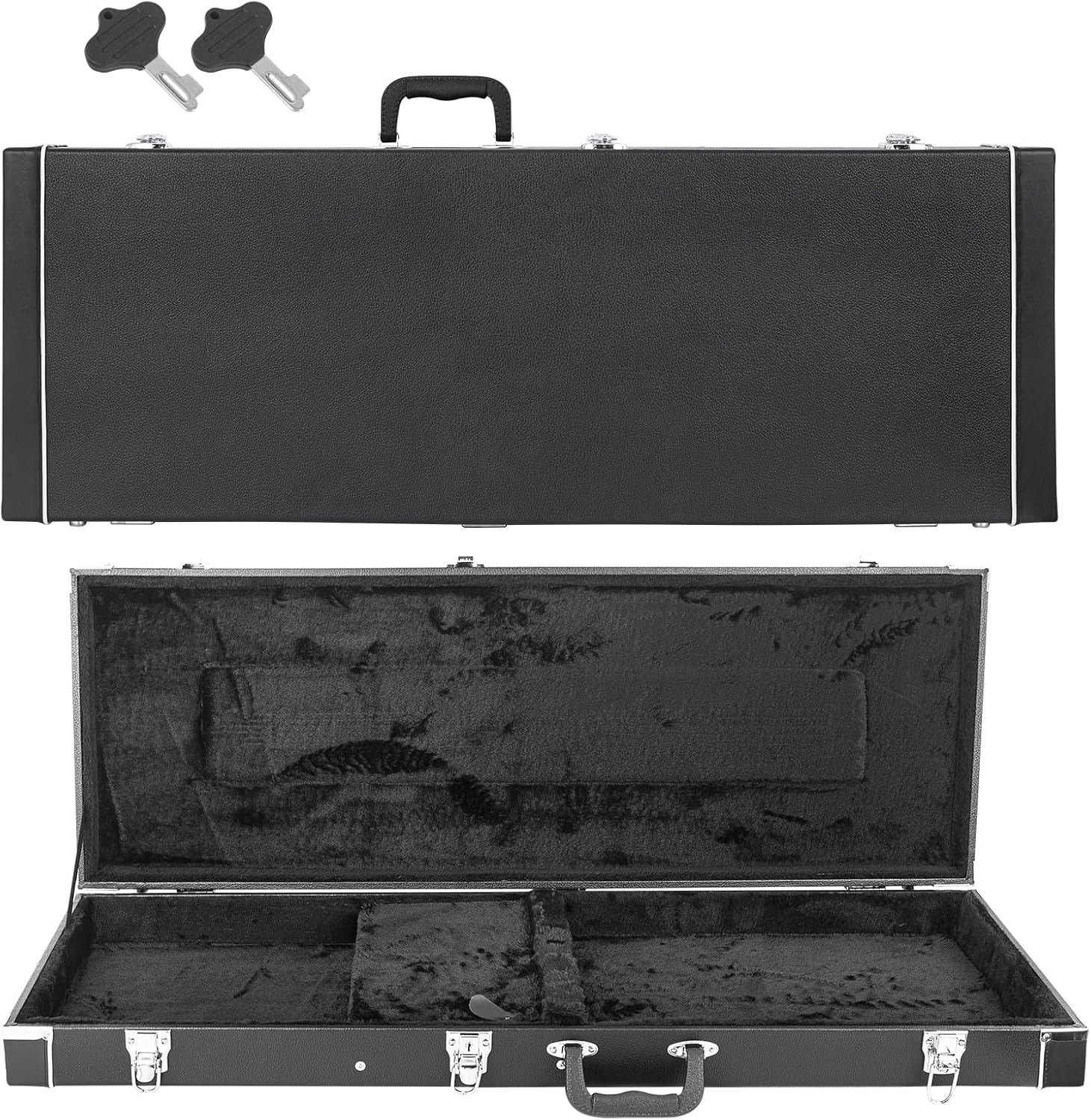 LETSROCK Electric Guitar Hard Shell Case, 39-Inch Standard Electric Guitar Hardshell Carrying Case with Lock Latch (Universal)
