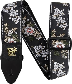 Ernie Ball Classic Jacquard Guitar/Bass Strap - White Blossom