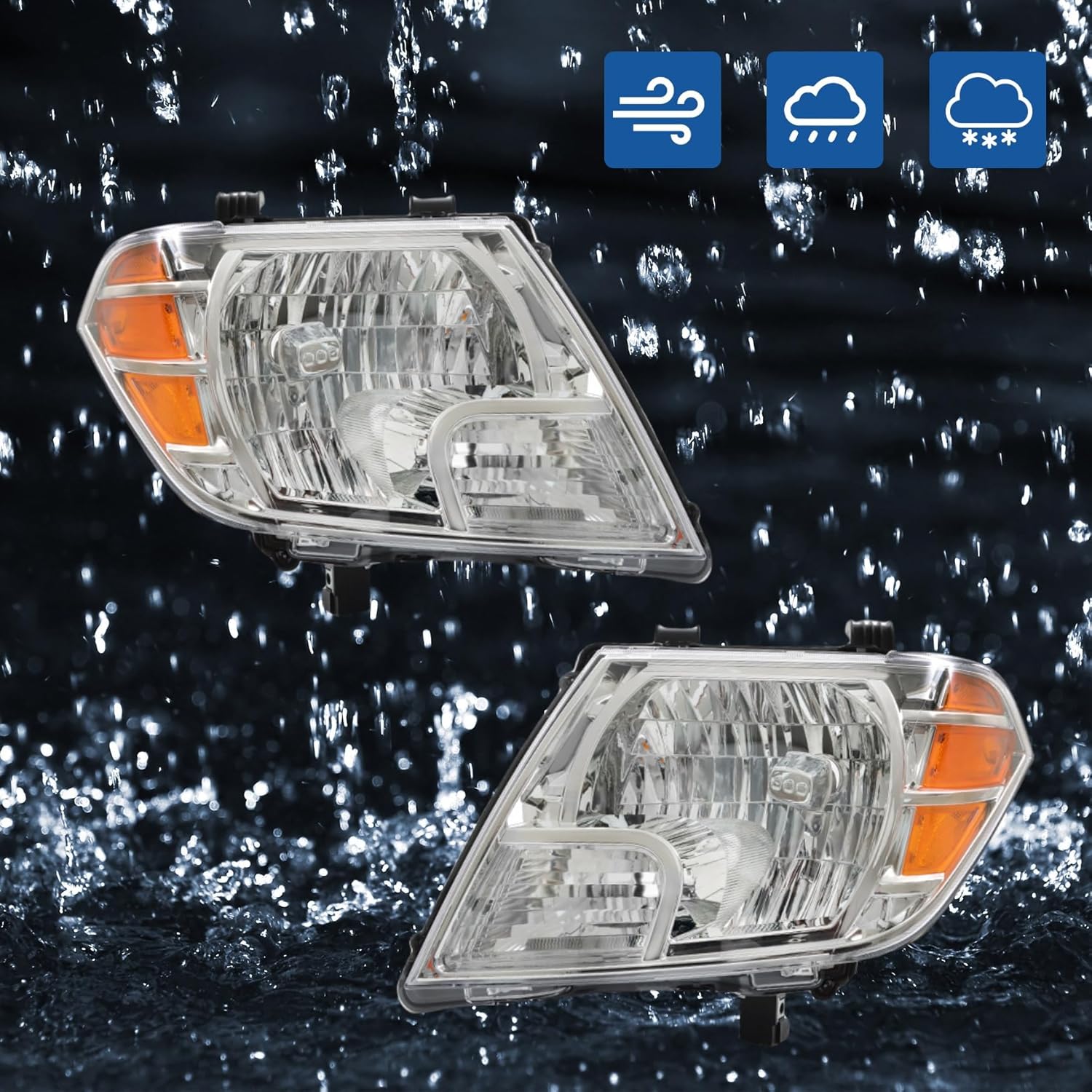 WFLNHB Headlight Assembly Replacement for Frontier 2009-2021 Halogen Headlights Set Driver and Passenger Side
