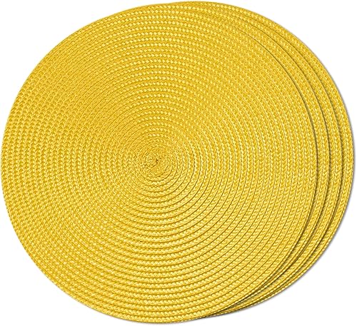 Miniatura 10 de FunWheat Juego de 6 manteles individuales redondos trenzados para mesas de comedor, tejidos, lavables, antideslizantes, pequeños de 13 pulgadas (S