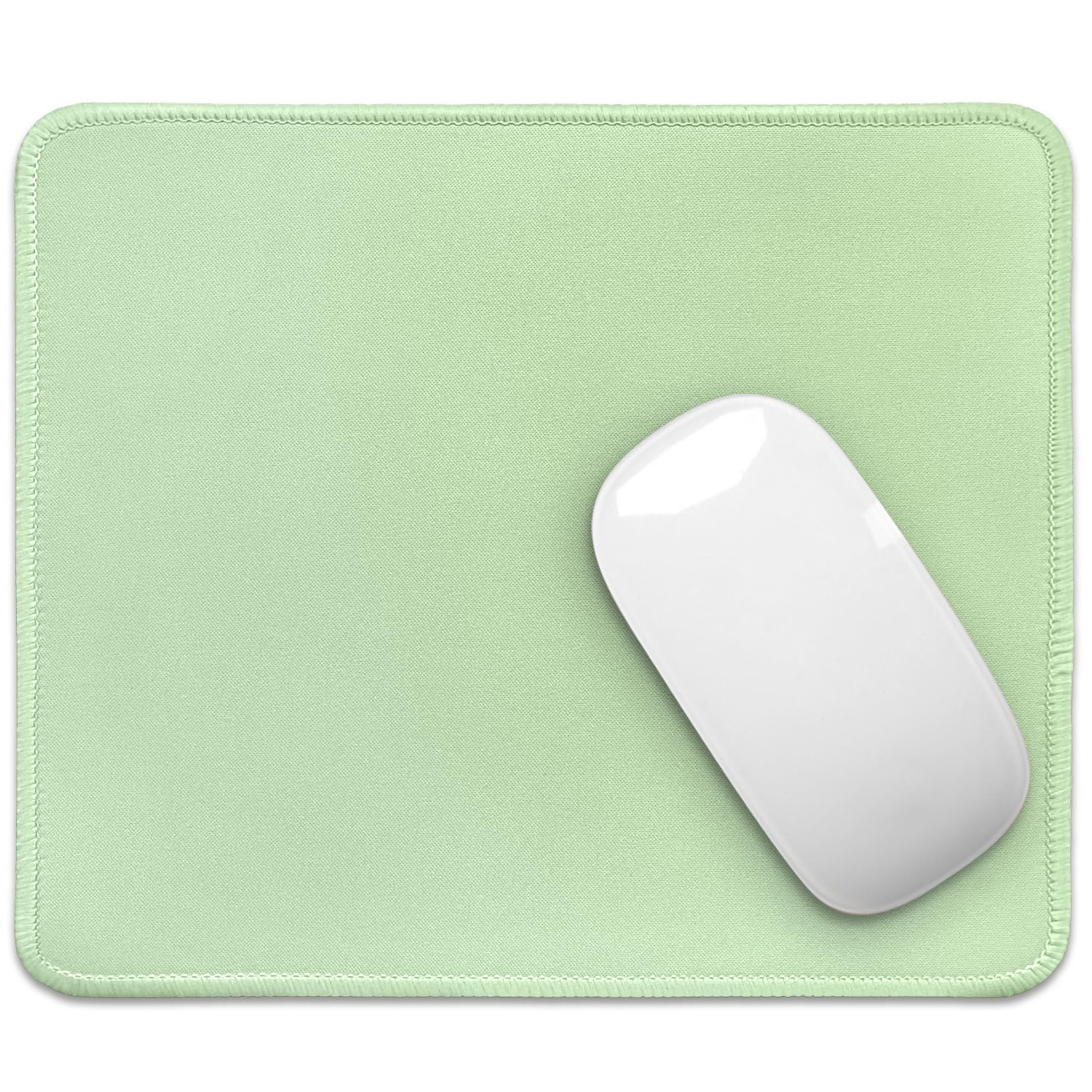FROGIGO Mouse Pad with Stitched Edges - Solid Color Mousepad for Women, 9.25 x 7.75 inch Washable Square Desk Pad, Non-Slip Rubber Base, Office Home Laptop Accessories - Sage Green