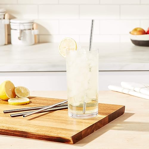 Miniatura 5 de Outset 76623 Pajitas rectas reutilizables de acero inoxidable, 1 x 3.5 x 10 pulgadas, metálico