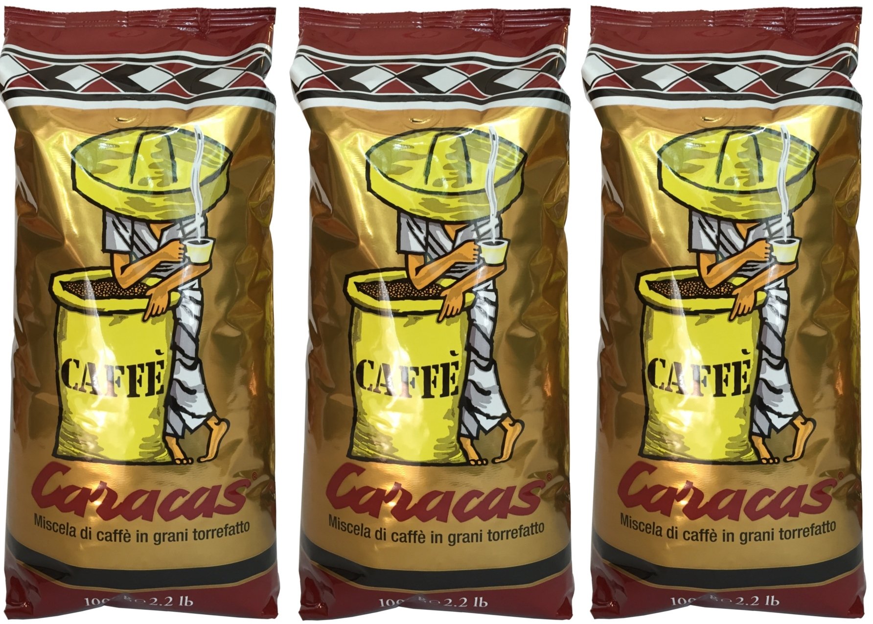 3 X Caffè Corsini Caracas -Kaffee Bohnen - Italienischer Espressokaffee 1000g