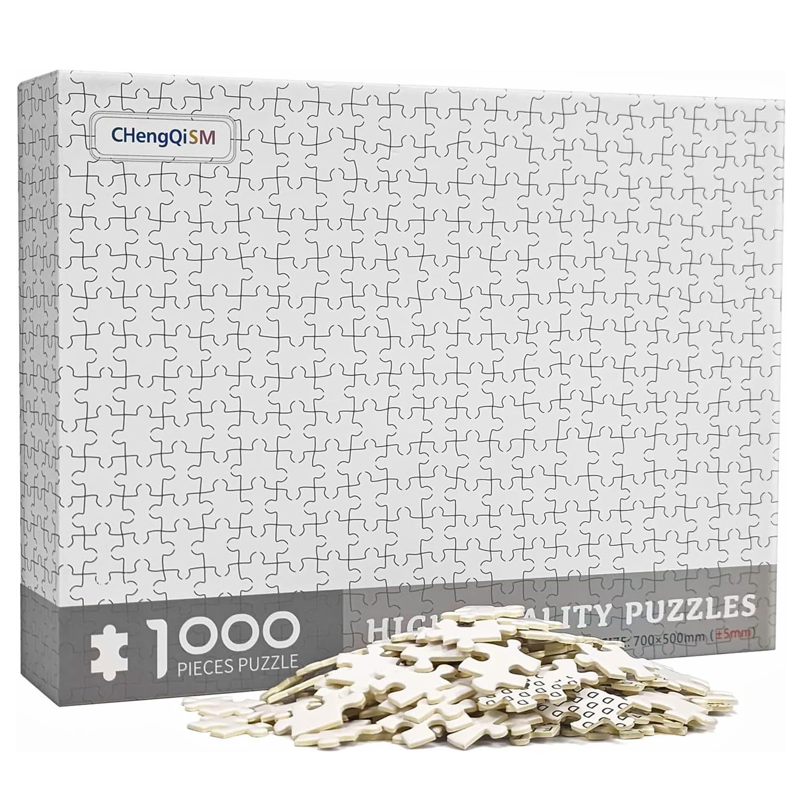 1000 Pieces Jigsaw Puzzles for Adults, Pure White Jigsaw Puzzle, Challenge, Hell Difficulty, Solid Color, Gifts for Youth and Puzzle — image 1