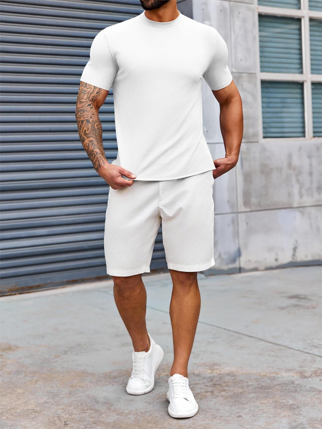 Runcati Mens Mock Turtleneck T-Shirt Causal Knit Tee Tops Short Sleeve Slim Fit Undershirts - Image 3