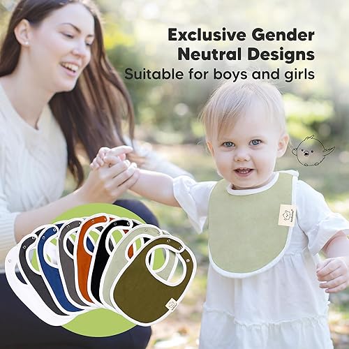 Miniatura 6 de Paquete de 8 baberos orgánicos para bebés para niñas y niños baberos de dentición para niños y niñas baberos para recién nacidos para niñas y niños