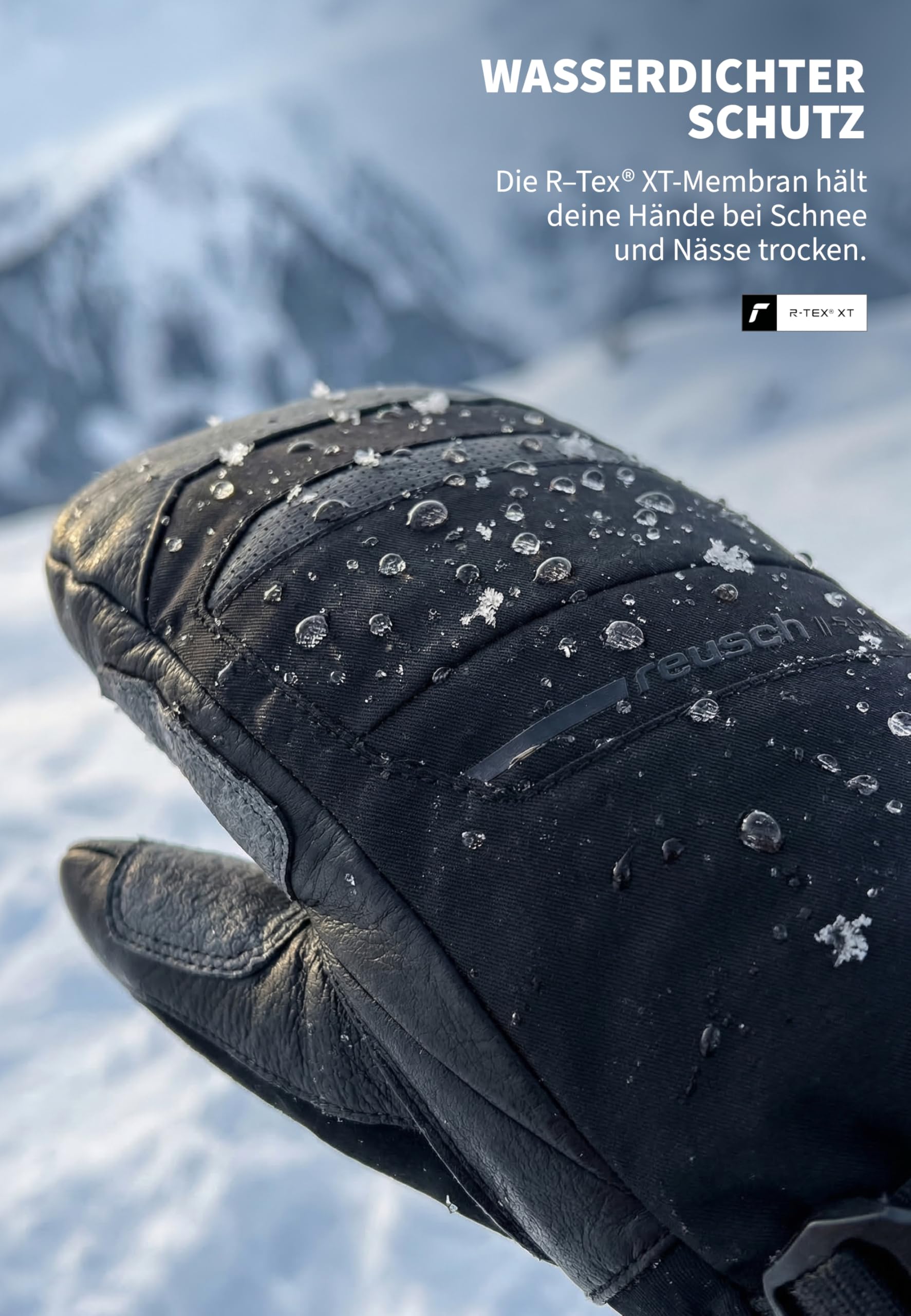 Reusch beheizbare Fausthandschuhe für Erwachsene | besonders warm & wasserdicht | wiederaufladbar & touchscreenfähig | atmungsaktiv | beheizte Skihandschuhe | Advanced Heat R-TEX XT Mitten