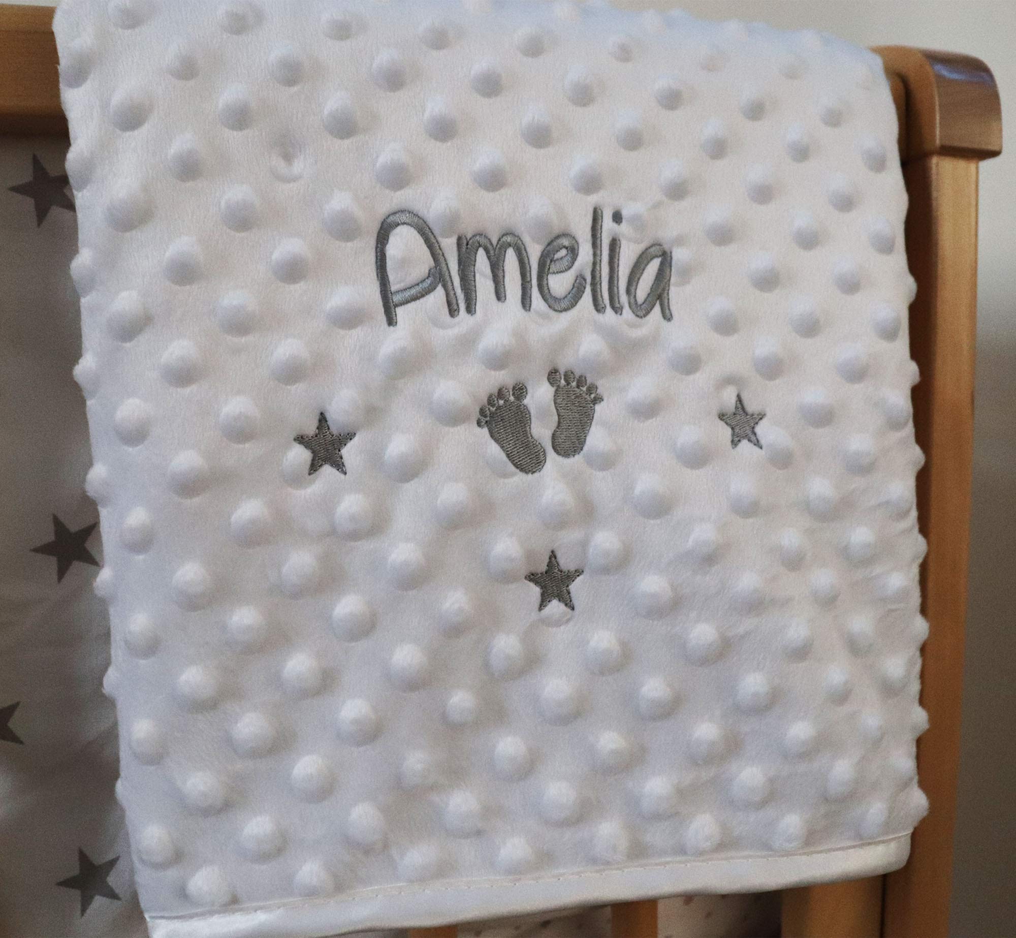 Personalised Baby Blanket White