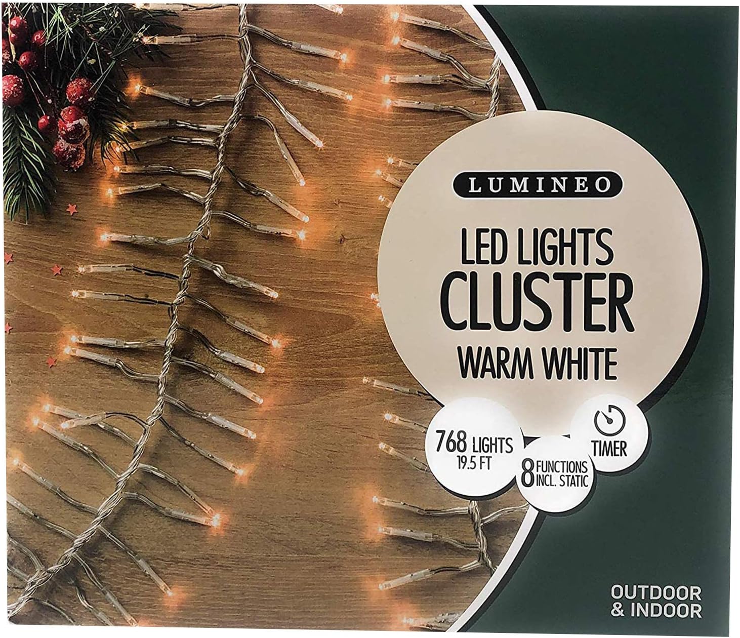 Lumineo 1000 LED Warm White Christmas Compact Lights Set