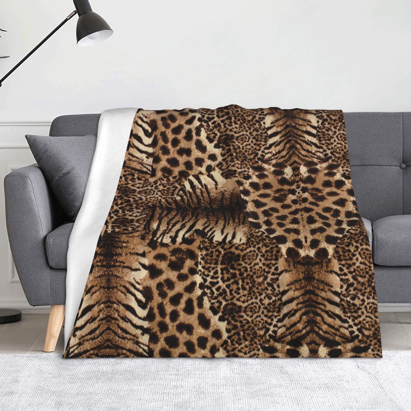 Couverture en flanelle léopard en microfibre super douce
