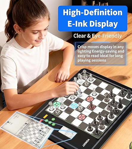 Miniatura 5 de Tablero de ajedrez electrónico L6 con luces LED, juego de ajedrez para computadora con pantalla de posición de pieza, juego de computadora de