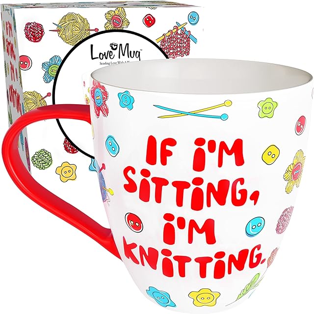 Love Mug: Knitting Mug and Knitting Coffee Mug, Gifts for Grandma and Sewing Gifts, Knitting Gifts and Birthday Gifts for Knitters