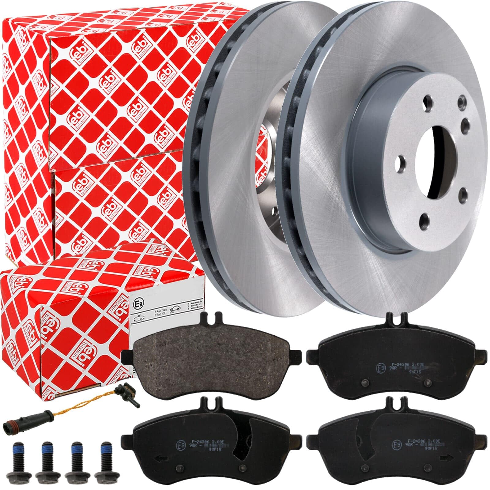 Febi Bremsscheiben Ø295mm + Beläge + Wk vorne | 30550+16749+280084 für W204 C+S204 W212 S212
