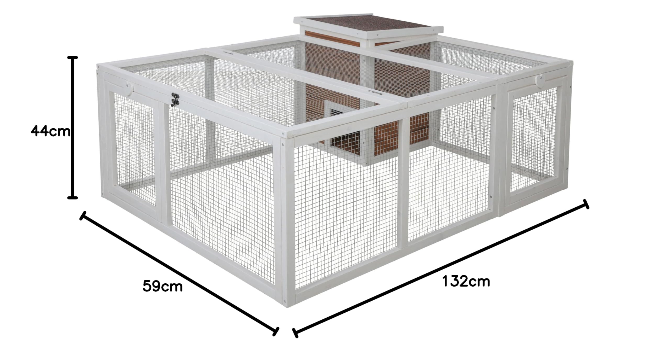KERBL PET Recinto da esterno con casetta integrata 132x102x59 cm