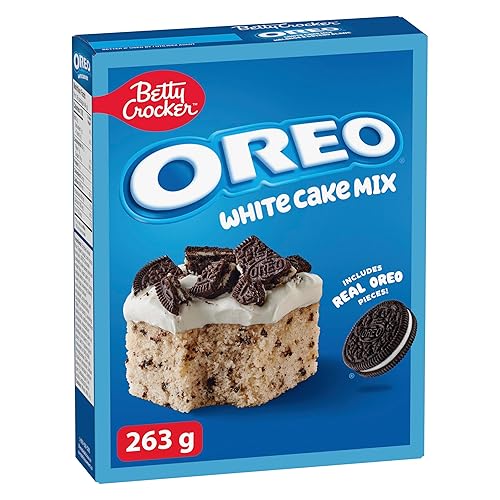 Betty Crocker Oreo White Cake Mix, Baking Mix, Just Add Water, Tastes Like Homemade, Easy To Bake, 263 Grams Package of Cake Mix