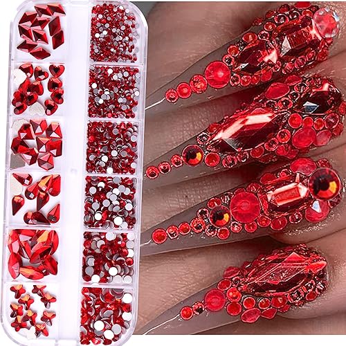 Miniatura 8 de NAISKA 120 diamantes de imitación de cristal blanco sinfonía para uñas, con parte trasera plana, piedras preciosas de cristal multiformas, cristales