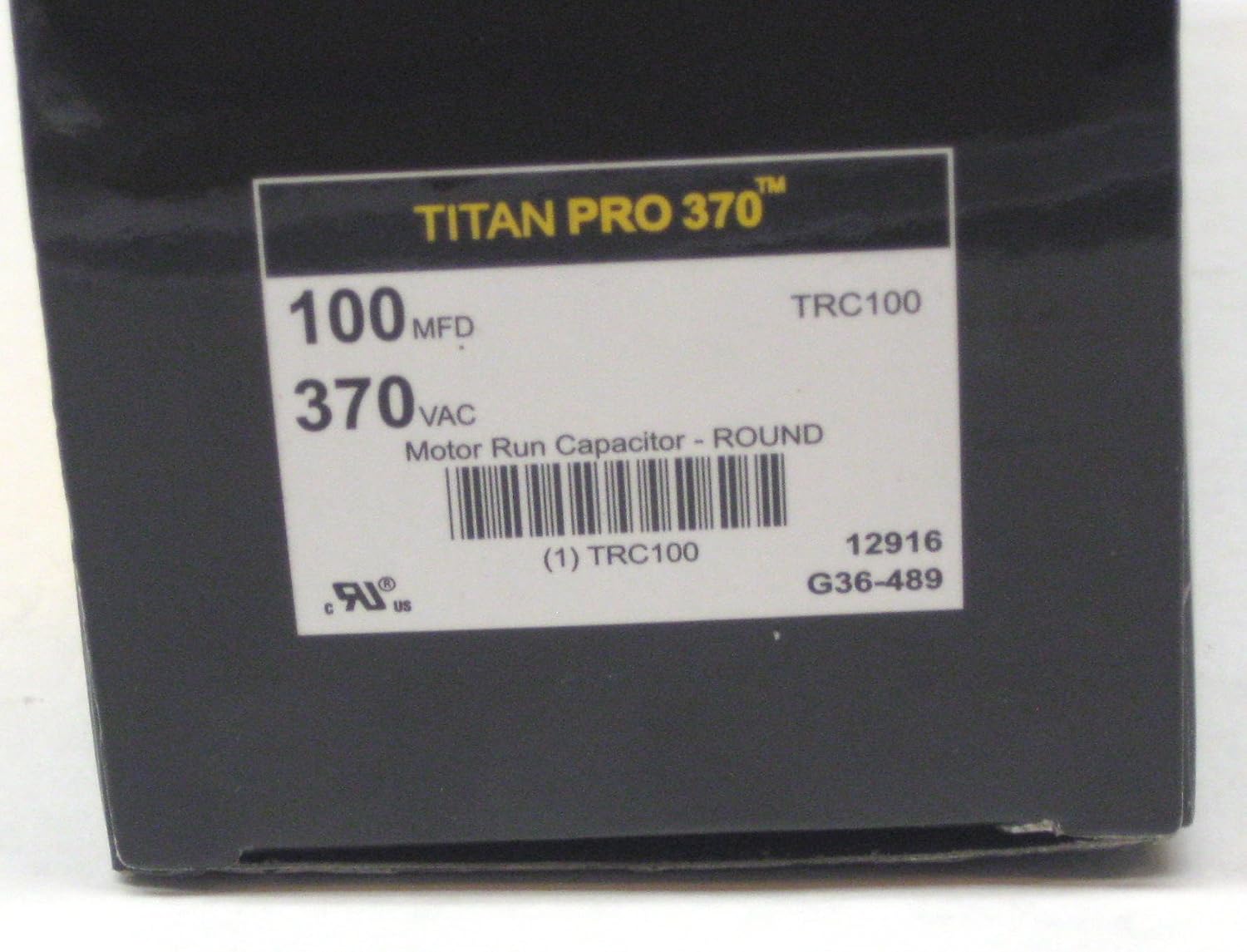Round Motor Run Capacitor 100 MFD/UF 370 Volts TitanPro TRC100 HVAC