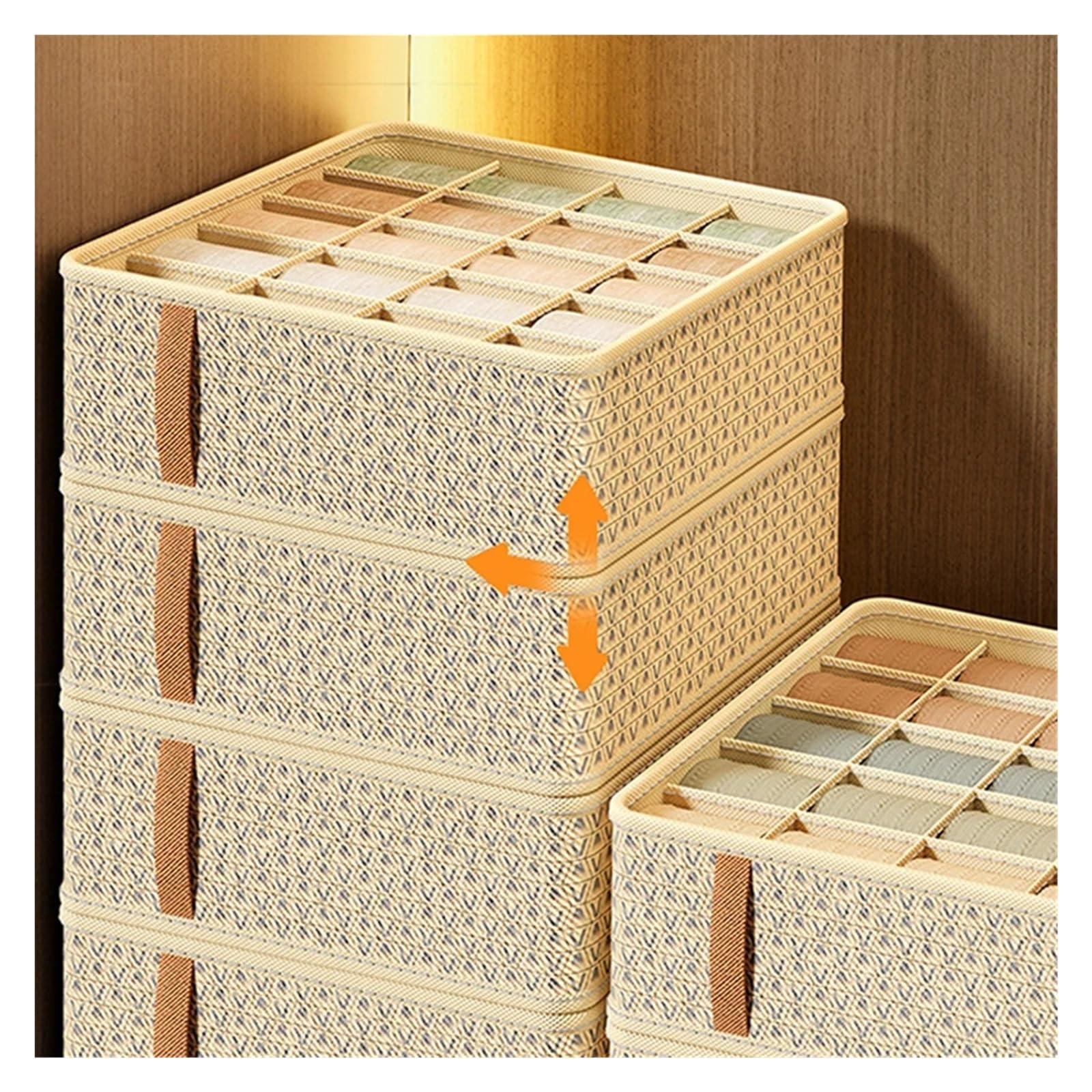 Organizzatore per cassetti della Biancheria Intima, Scatola Porta Calzini, Reggiseno, Slip, Armadio, separatore per Vestiti