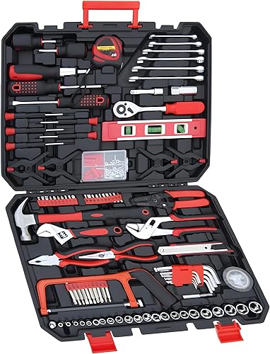 Juego de herramientas de 237 piezas profesional todo en uno con caja de herramientas de plástico para universidad, hogar general y juego de