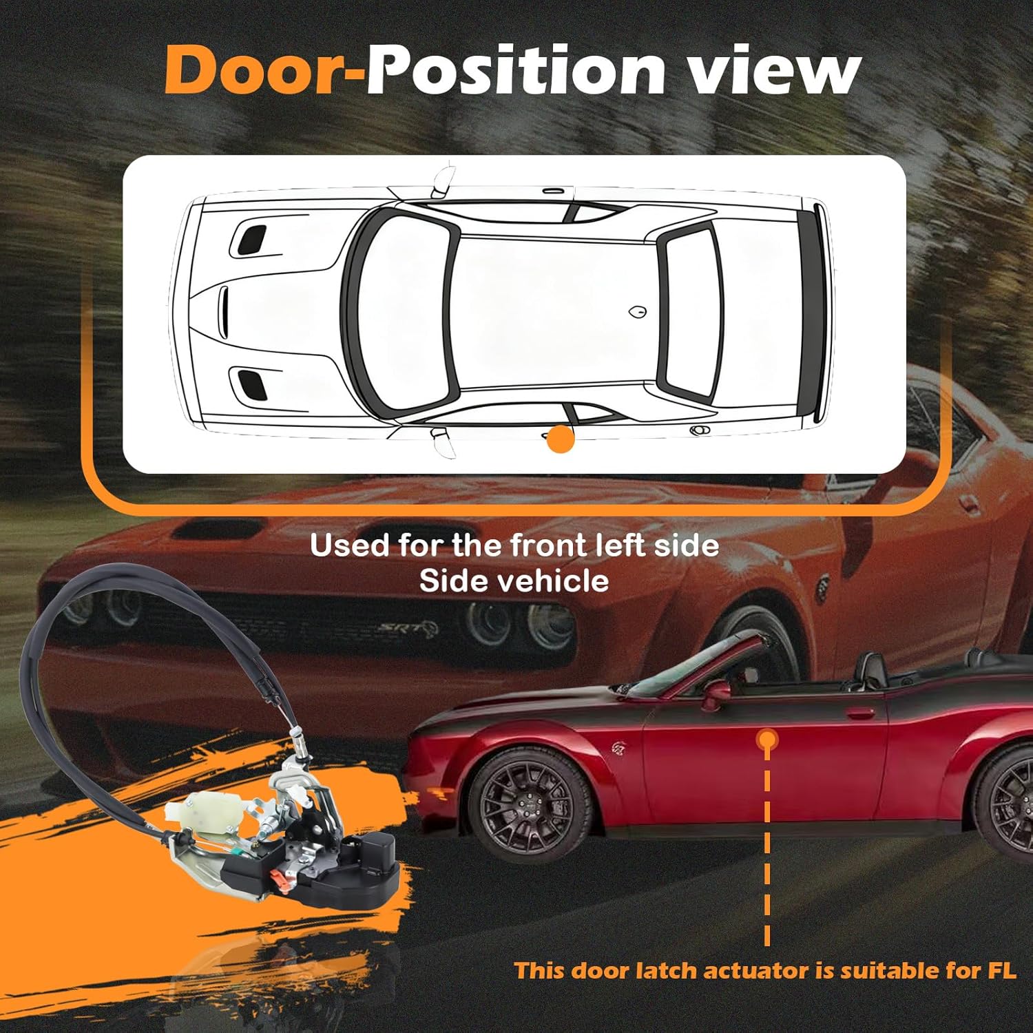 Front Left Driver Side Door Latch Lock Actuator 68174641AG Fit for 2015-2023 Dodge Challenger