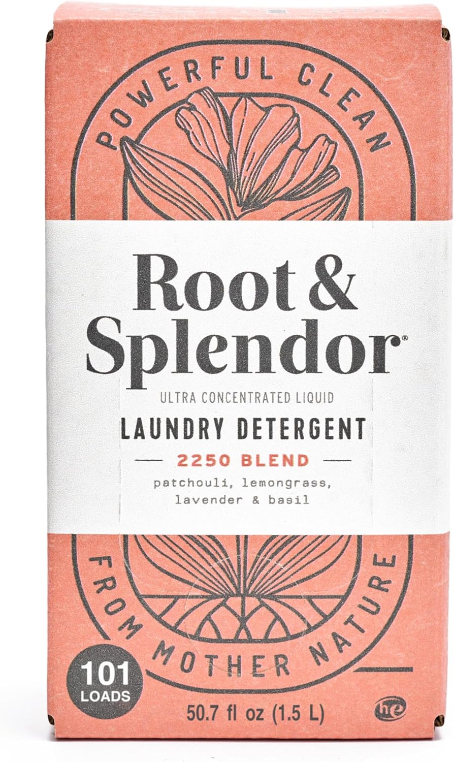 Root & Splendor Ultra Concentrated All Natural Laundry Detergent Liquid - Plant Based, Enzymatic Laundry Soap, 2250 Scent, 1.5 Liter, 100 Loads