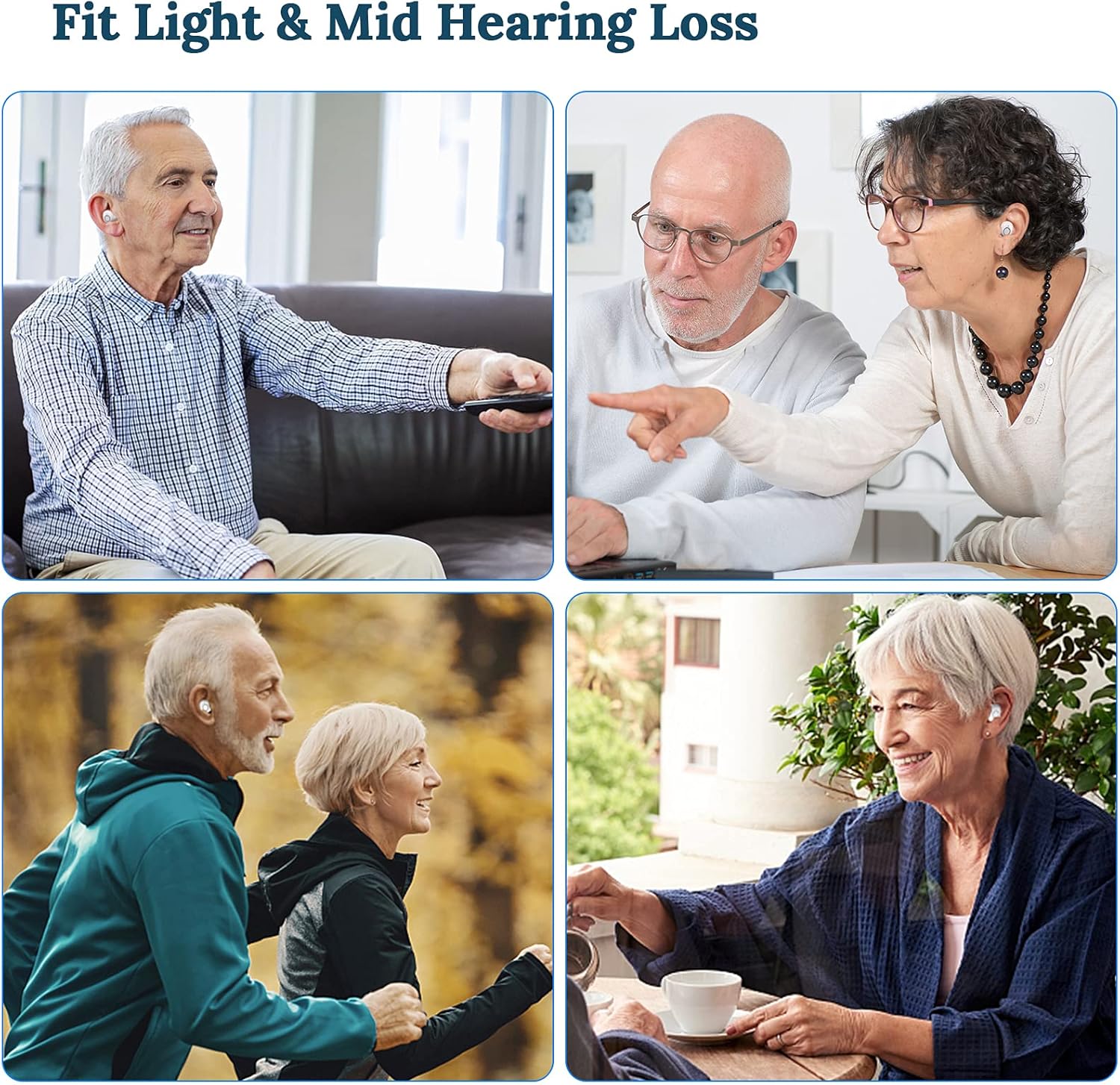 SHANLU Hearing Amplifier Aid Rechargeable Personal Sound Amplifiers Devices for Seniors, Inner-Ear Hearing aids,TV,2-Pack with Charging Box (White) : Health & Household