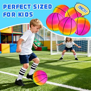 Mini Toy Basketballs Set - 8 Small Balls with Pump, Over The Door Mini Hoop Replacements, Indoor Basketball Toy for Toddlers, Kids, Teenagers, Pool, Yard, Outdoors 5 Pack