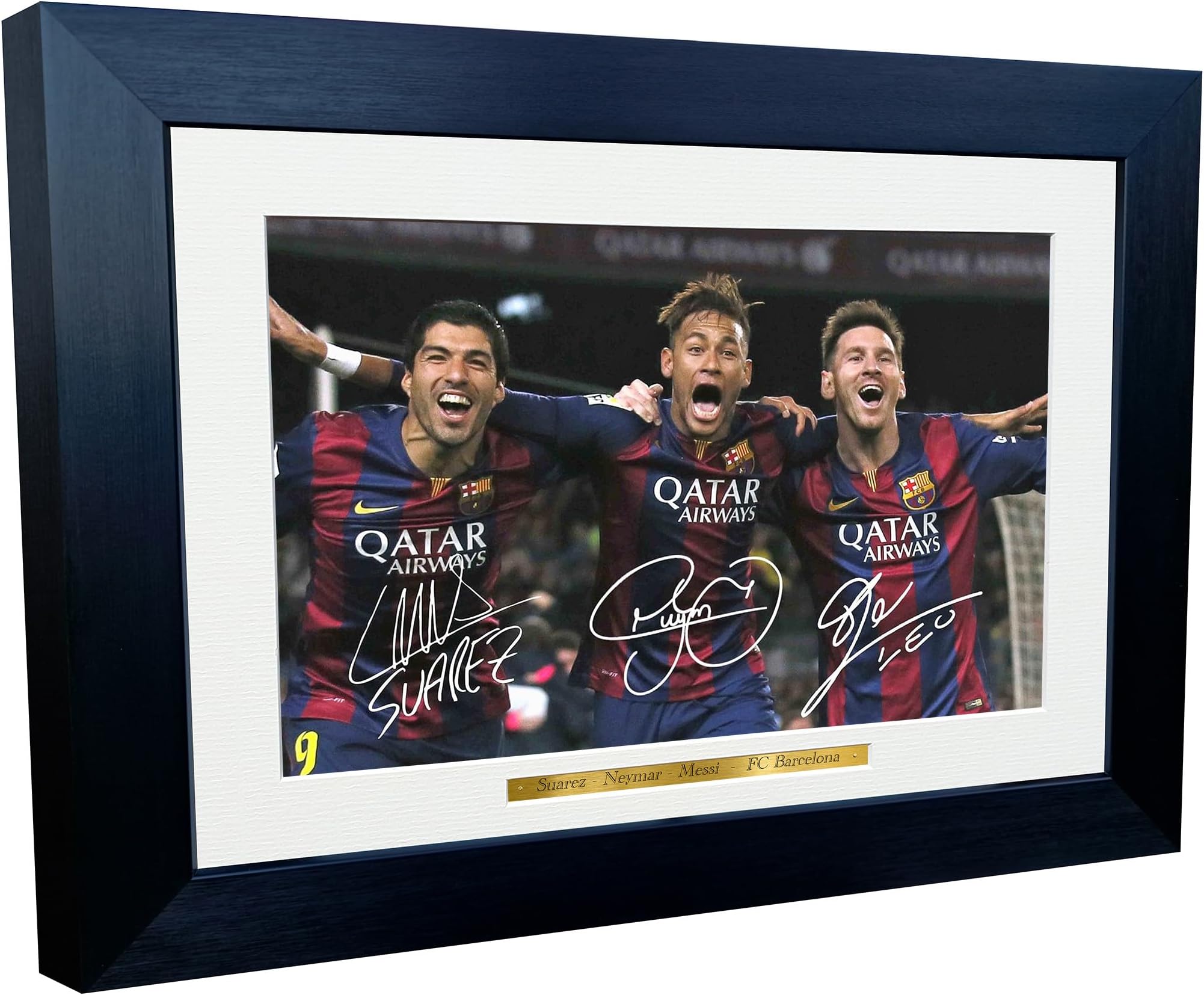 Kitbags & Lockers Signed 12x8 Black Soccer Lional Messi Neymar Jr Luis Suarez Barcelona Autographed Photo Photograph Football Picture Frame Gift A4