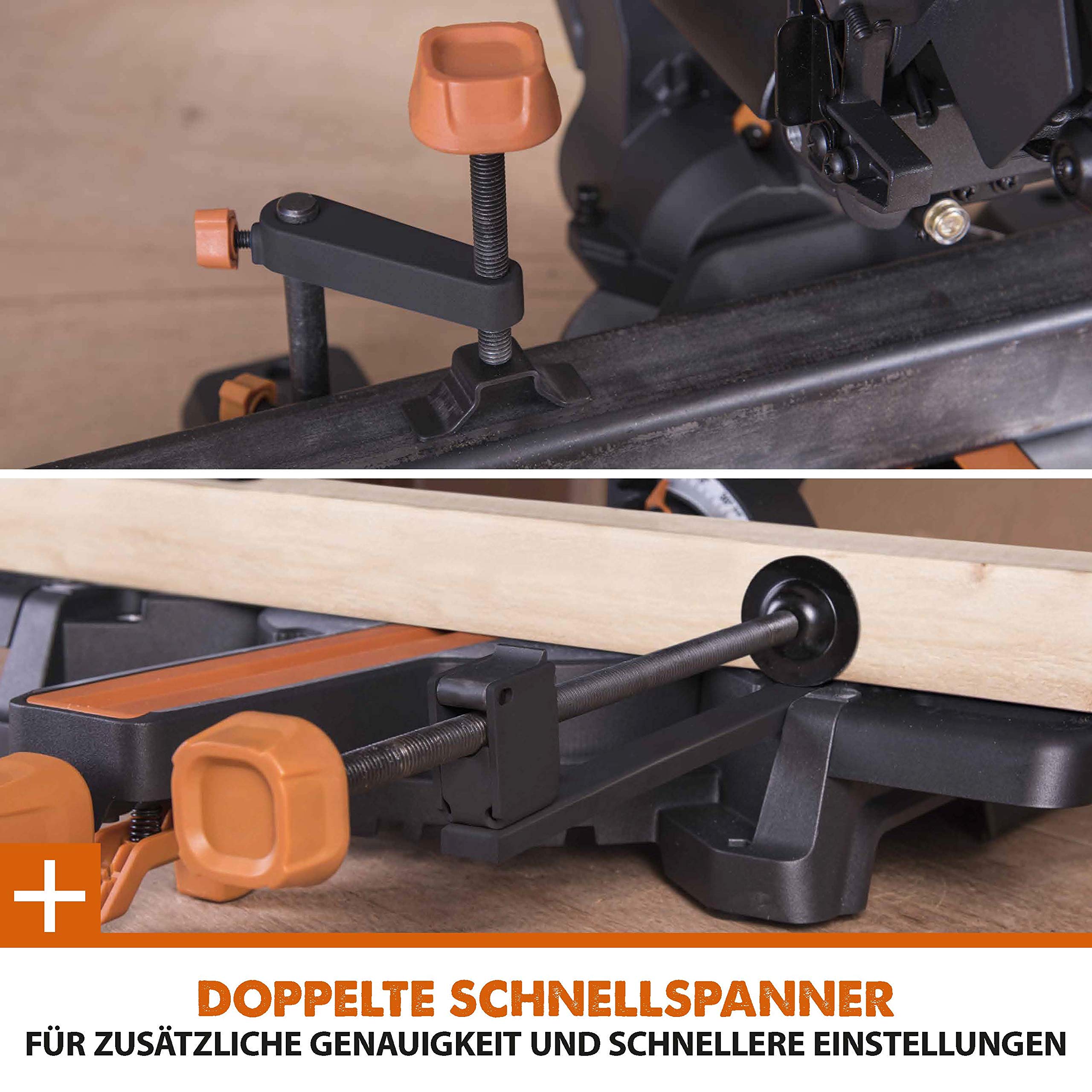 Evolution Power Tools - Scie à Onglets Coulissante Multi-Matériaux R210SMS+ avec le Pack Plus, 210 mm (230 V) (Lot de 2)