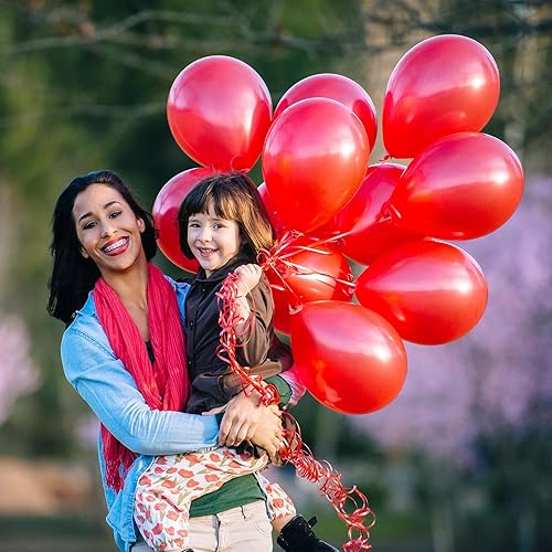Miniatura 4 de OWill 120 globos rojos de látex de 12 pulgadas, calidad de helio para cumpleaños, baby shower, boda, fiesta, suministros de Halloween, arco de