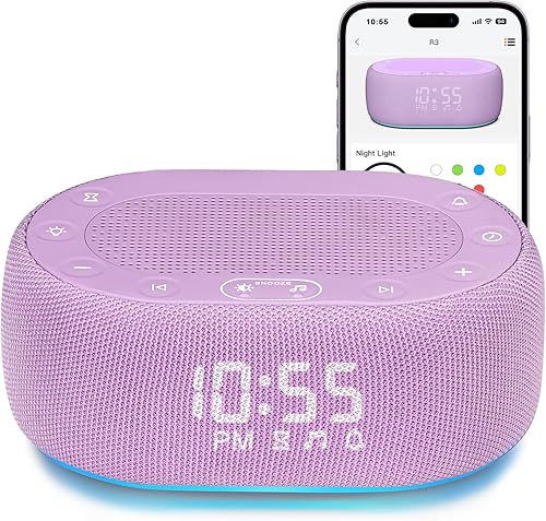Miniatura 1 de 1Mii Máquina de sonido de ruido blanco para dormir, máquina de ruido marrón para bebés y adultos, 18 sonidos relajantes con luz nocturna de 7