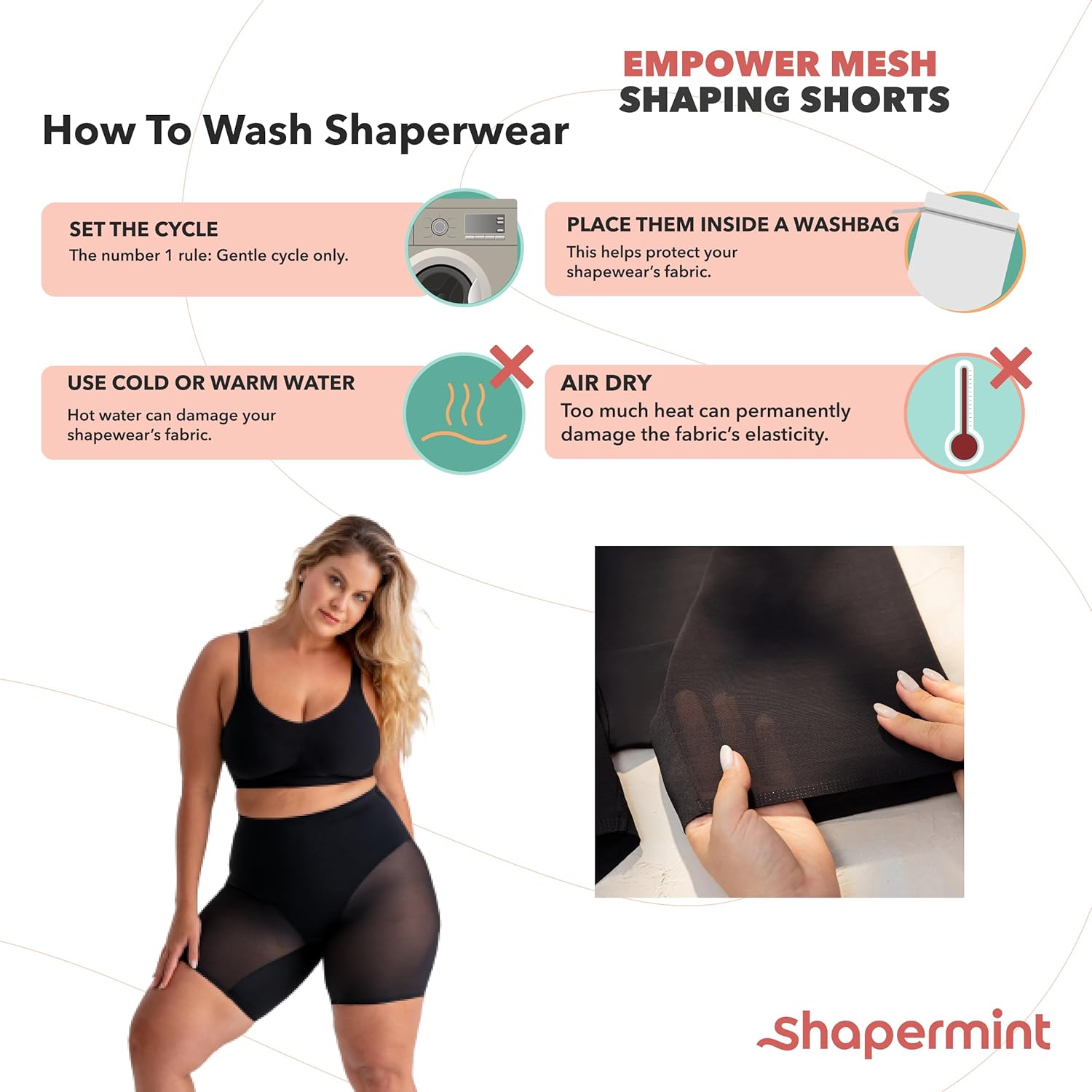 SHAPERMINT Compression Shorts - High Waisted Women Mesh Body Shaper Shorts - Under Dress Shapewear Shorts, No Chub Rub - Image 6