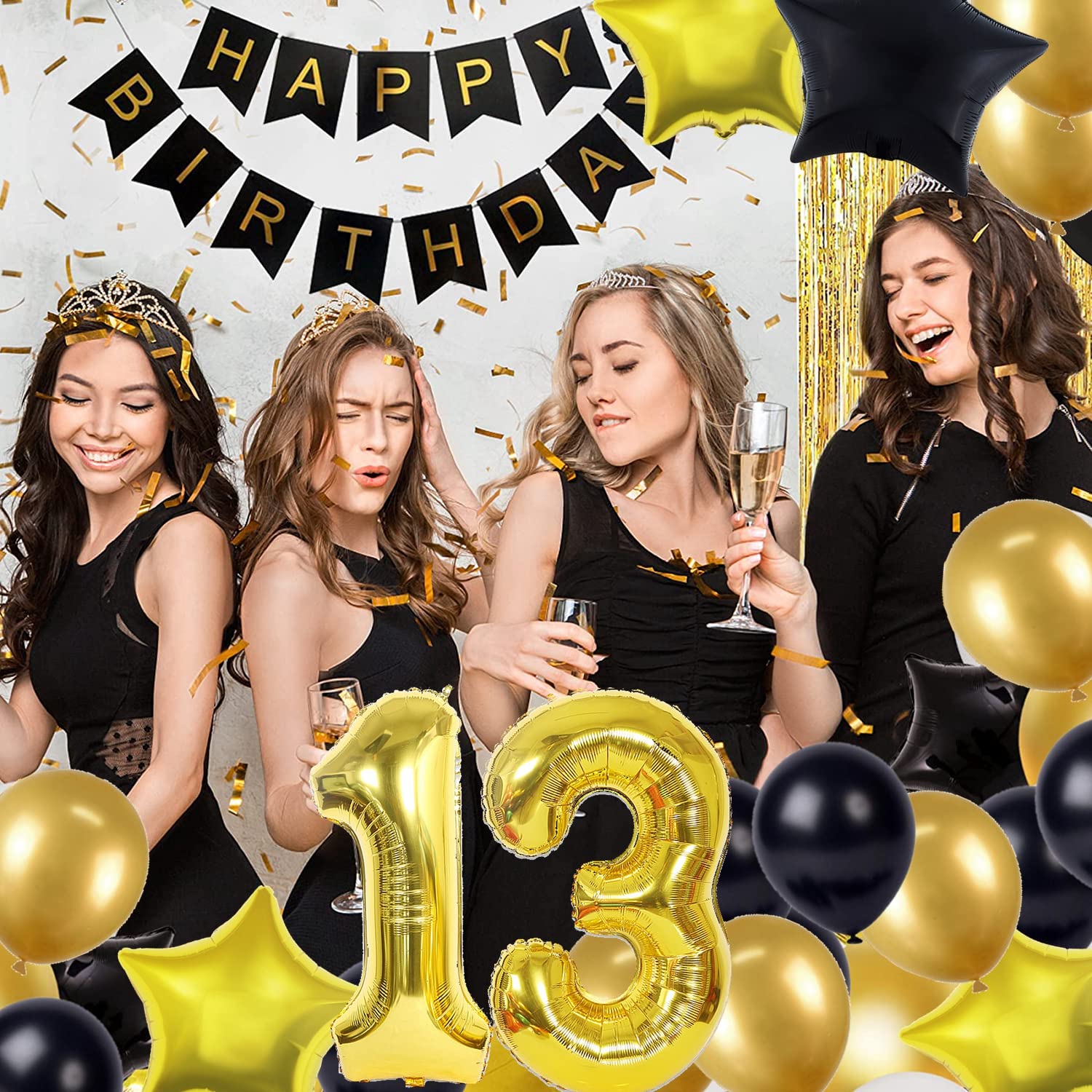 44 gouden aantal helium ballonnen geïsoleerd achtergrond. realistisch