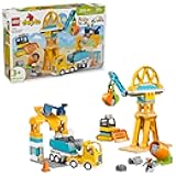 LEGO DUPLO Town 3 in 1 Construction Site and Vehicles Toys for Toddlers - Pretend Play Set for Boys & Girls, Ages 3+ - Building Blocks for Fine Motor Skills Practice - Gift for Birthdays - 10476