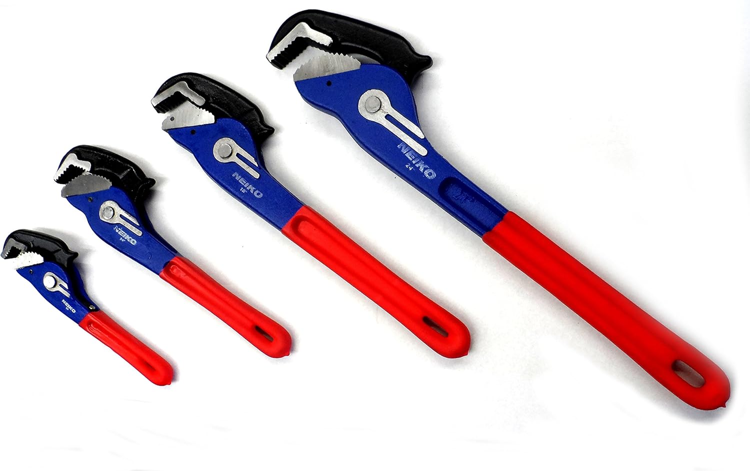 SelfAdjusting & Quick Release Pipe Wrench 10", 14", 18", 24" (4pc/Set