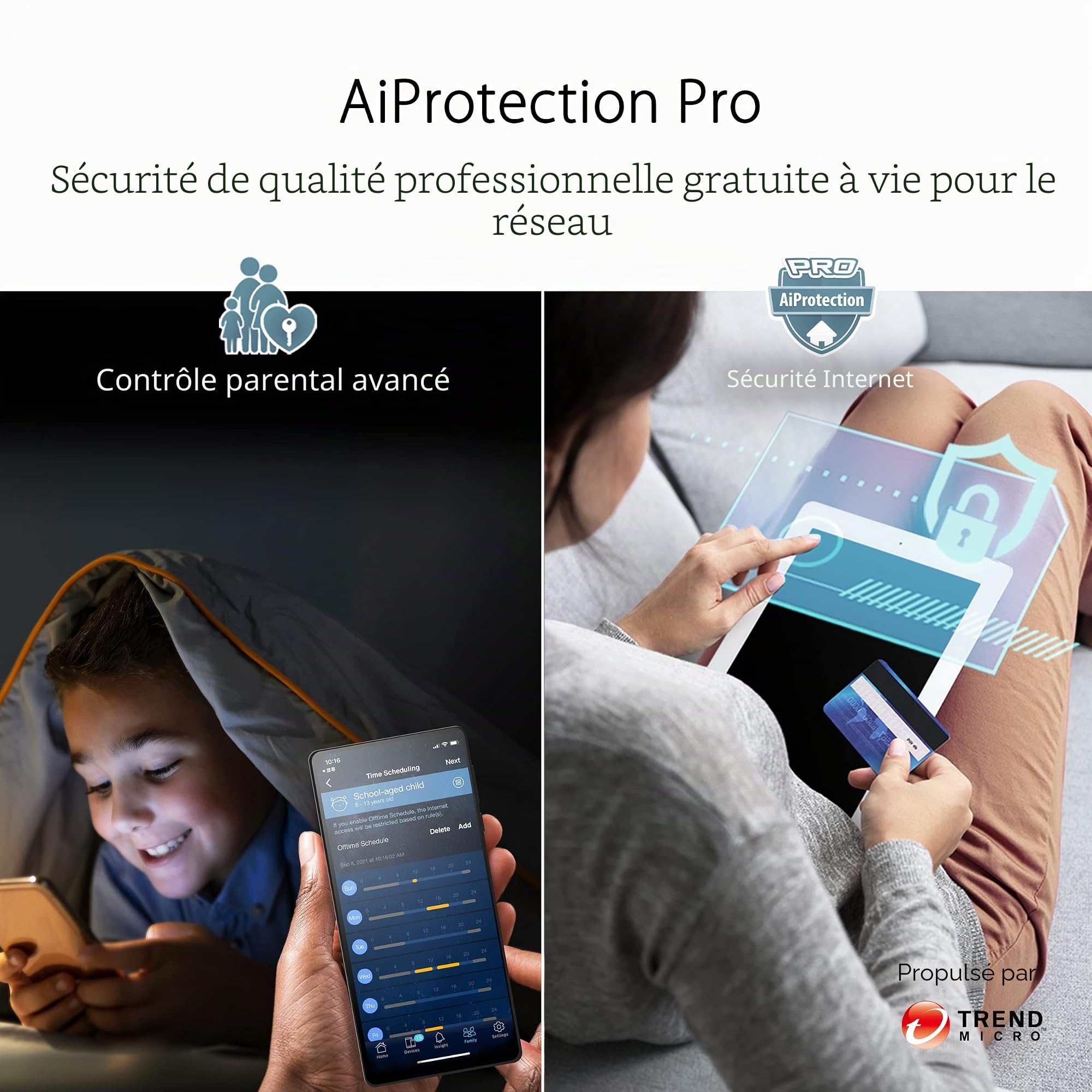 ASUS ZenWiFi Pro ET12 Noir - Pack de 2 - Système Wi-FI 6E AX Mesh, Tri-Bande, 11 000 Mbit/s, 600m2, AiProtection avec TrendMicro à Vie, Port WAN/LAN 2,5 Gigabit + 2 Ports LAN Gigabit, AiMesh