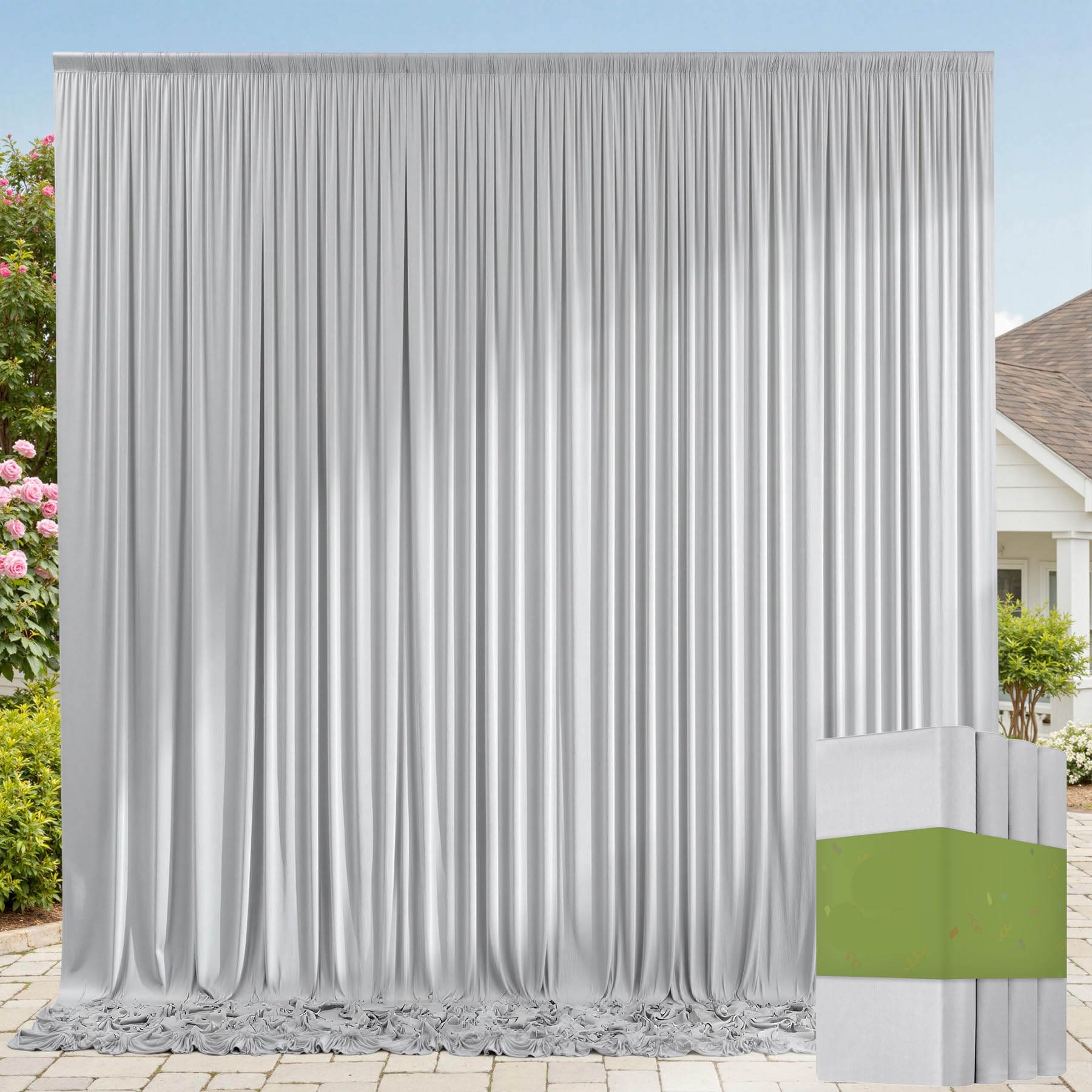 10ft x 10ft Wrinkle Free Black Backdrop Curtains for Parties, 2 Panels 5ftx10ft Polyester Photo Backdrop Drapes for Wedding Birthday Graduation Photography Background — view 72
